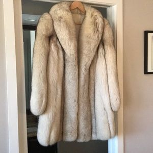 Silver fox 3/4 length fur coat
